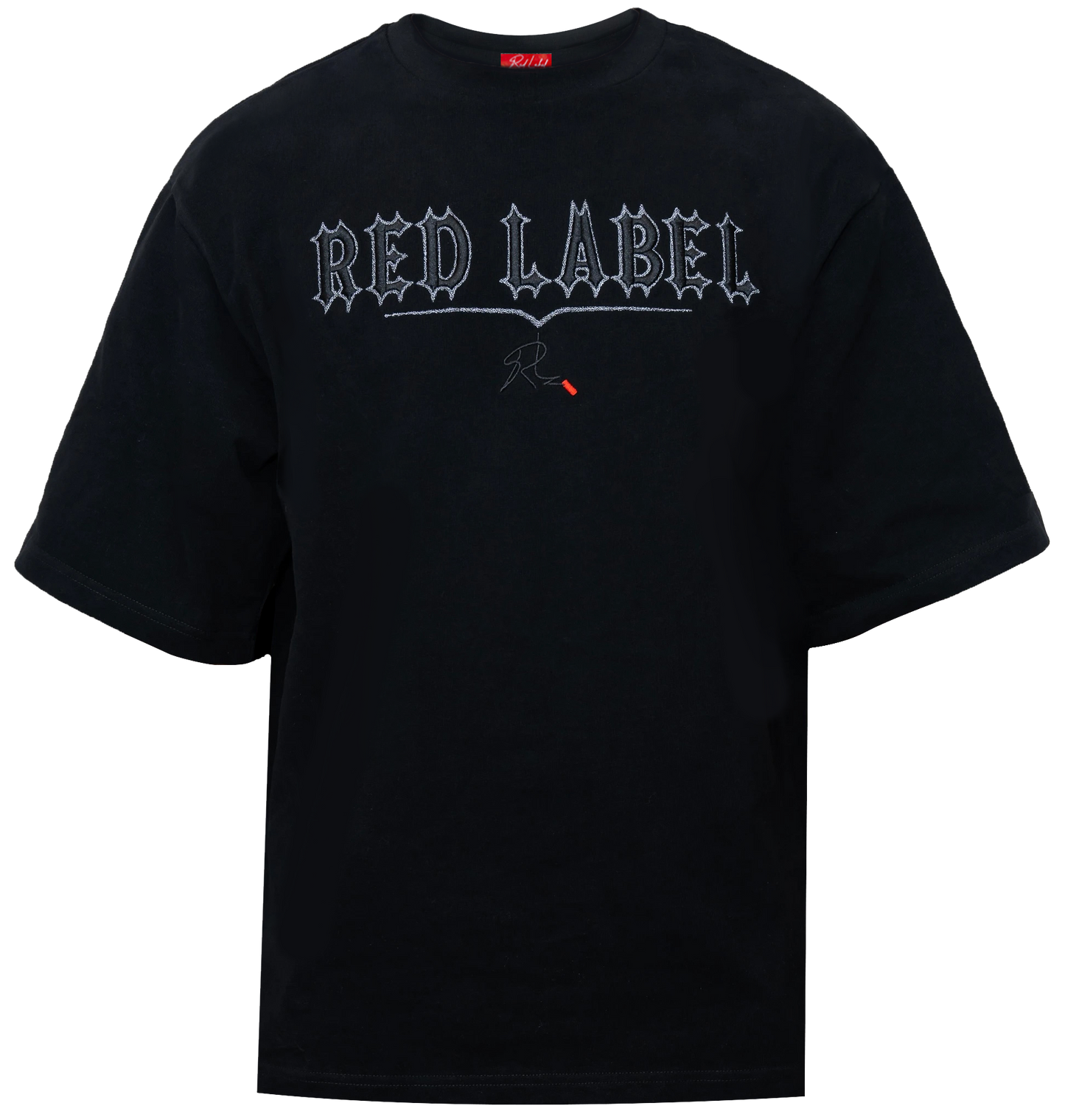 [Red Label Edition] Premium Black Reflective OverSized T-Shirt