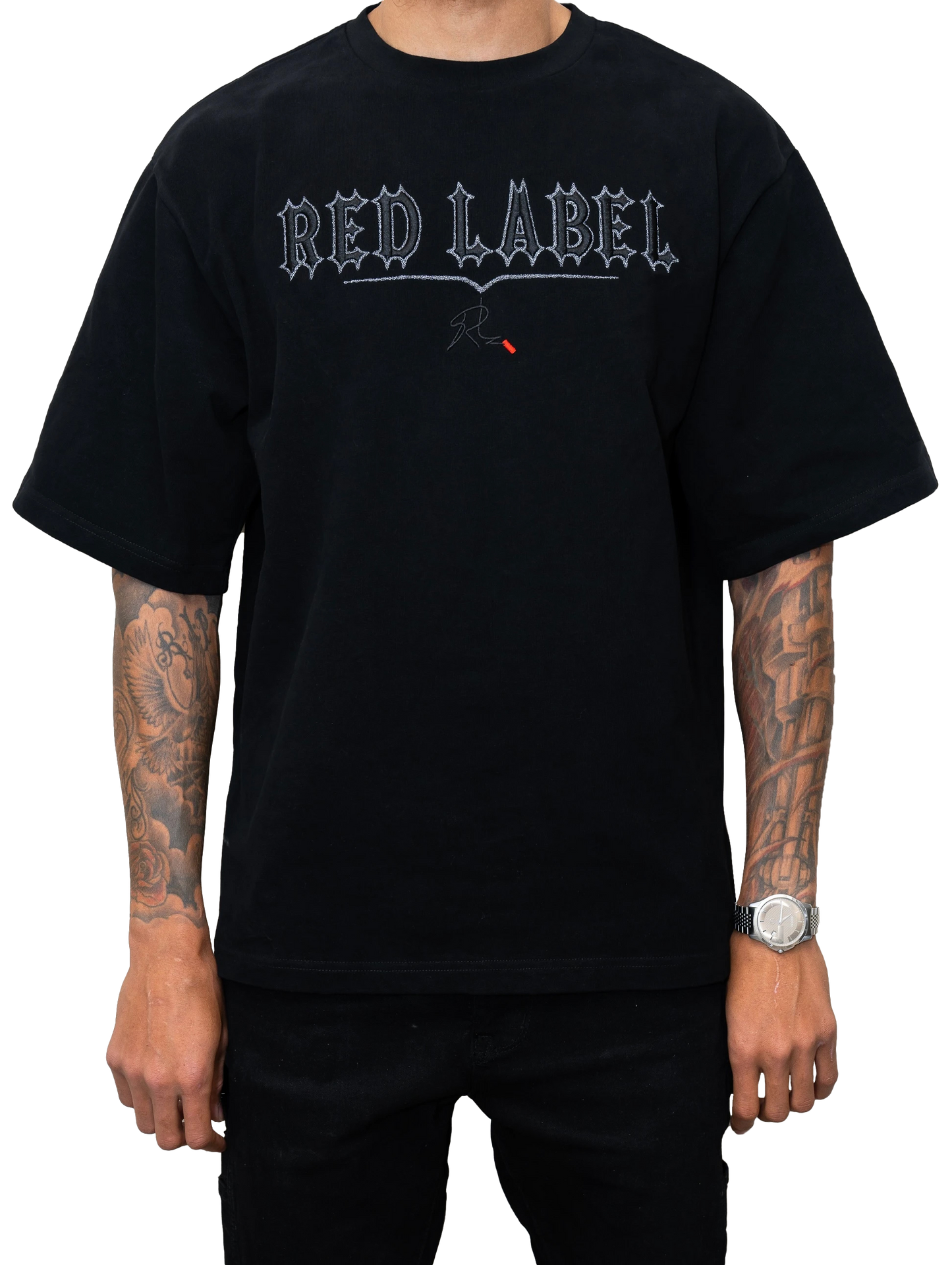 [Red Label Edition] Premium Black Reflective OverSized T-Shirt