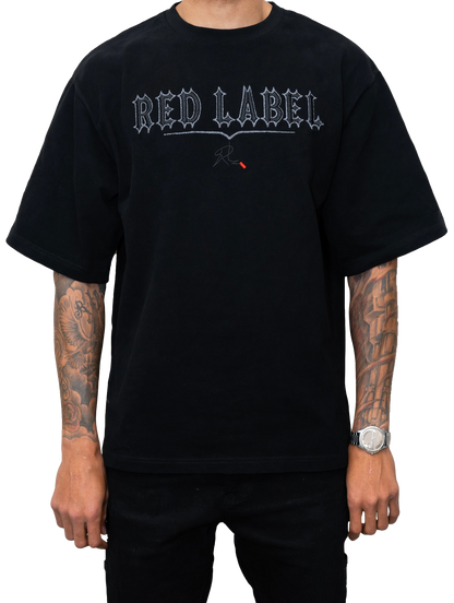 [Red Label Edition] Premium Black Reflective OverSized T-Shirt