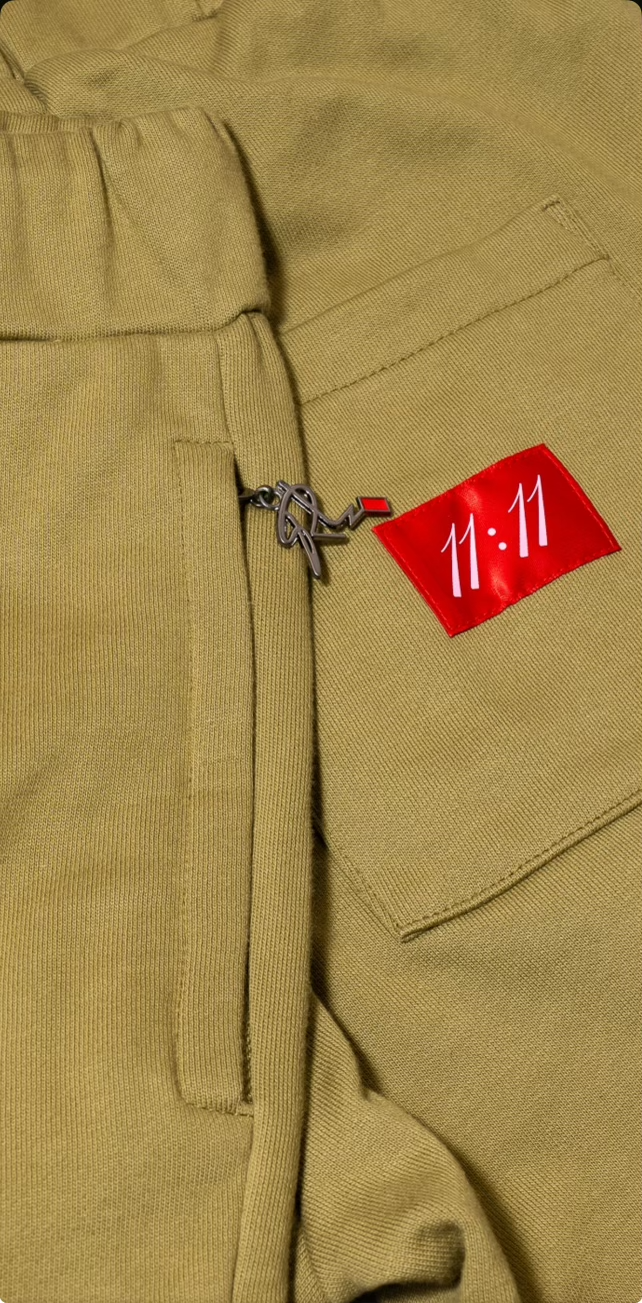[ RED LABEL GARMENTS] GREEN GLOW IN THE DARK WING HEAVYWEIGHT PANTS
